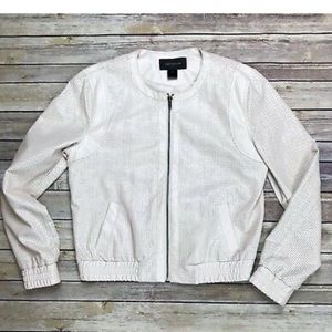 Ann Taylor White Leather Jacket